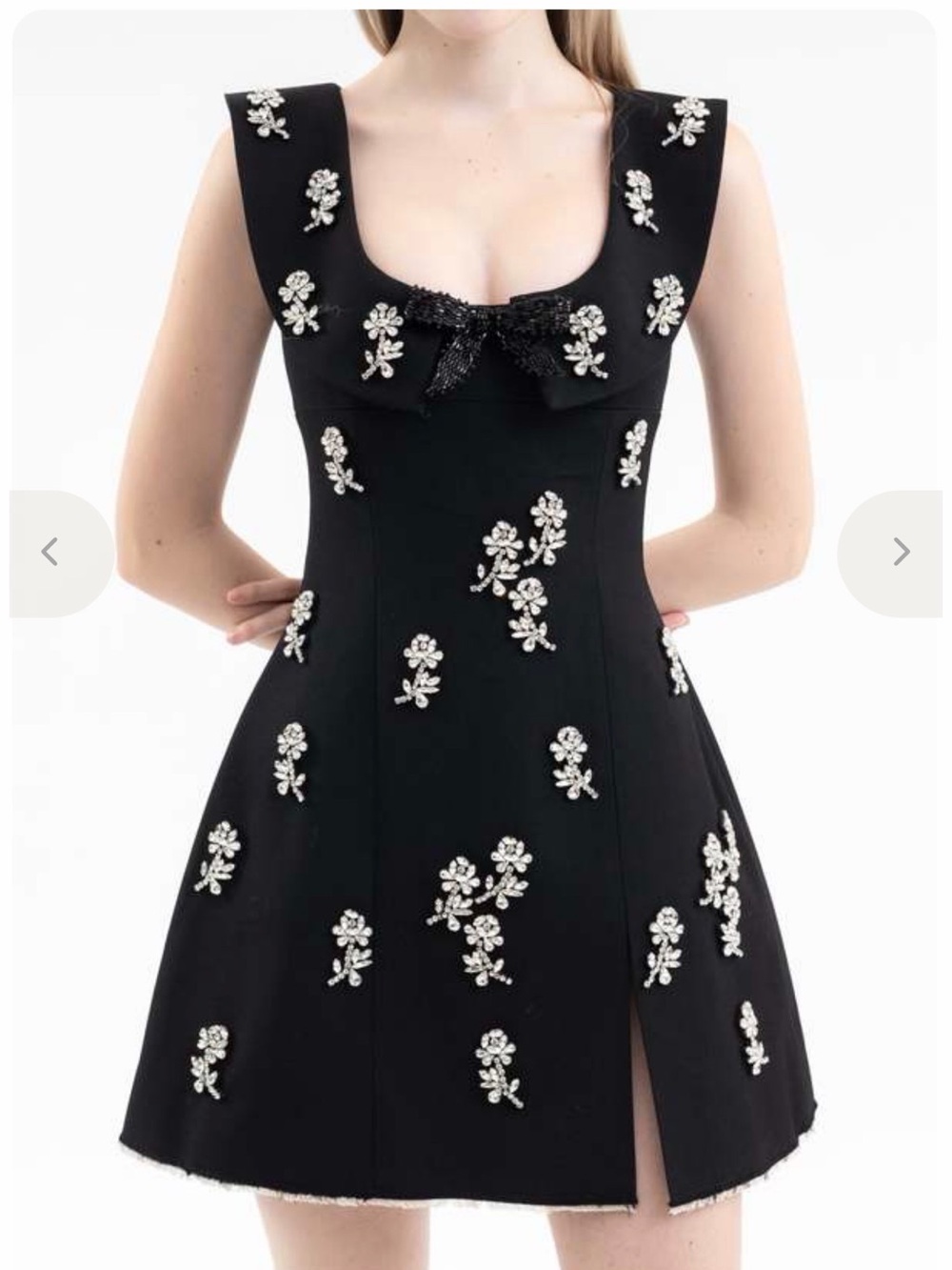 SHUSHU/TONG Black Round Neck Sleeveless Dress